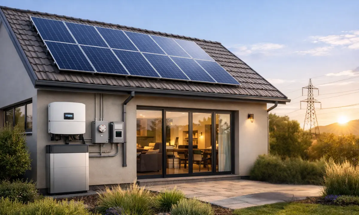 Adelaide home with solar panels and battery — a complete hybrid system
